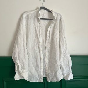 J Crew white linen button down